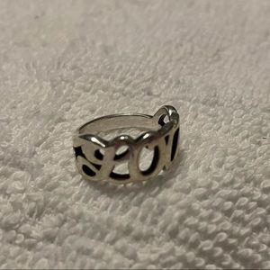 RETIRED cursive Love James Avery Ring Sz.7